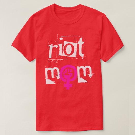 暴動GRRRLママ白文字 Tシャツ (デザイン正面)