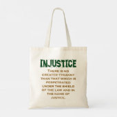 暴政は素晴らしない – 不正引用文 トートバッグ (裏面)