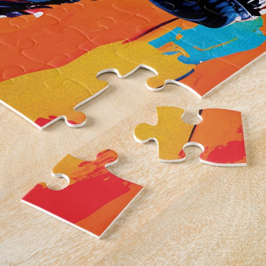 暴政絵画族レックスのポートレート | T-レックス ジグソーパズル (側面)