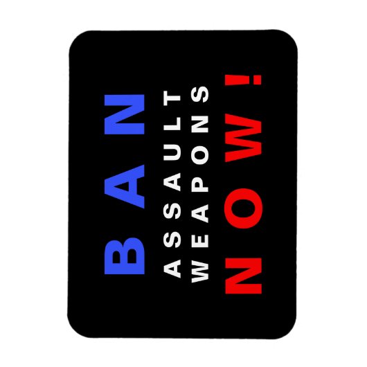 暴行兵器を今すぐ禁止しろ!銃に抗議する マグネット (縦)