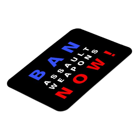 暴行兵器を今すぐ禁止しろ!銃に抗議する マグネット (左側)