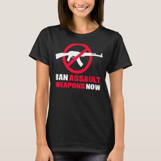 暴行兵器を今すぐ禁止する Tシャツ (正面)
