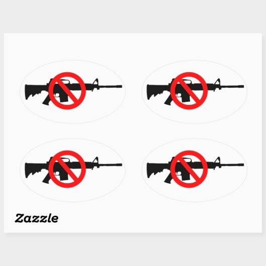 暴行兵器を禁止する 楕円形シール (シート)