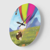 暴走する漫画の熱気球 ラージ壁時計 (傾斜)