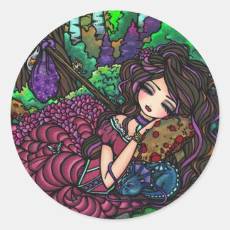 "暴走プリンセス"フェアリー・ドラゴンファンタジー・フォレスト・アート ラウンドシール