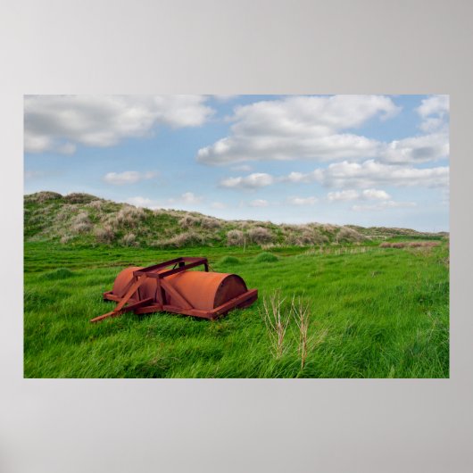 暴走族の放置された農業用の重いローラー ポスター (正面)