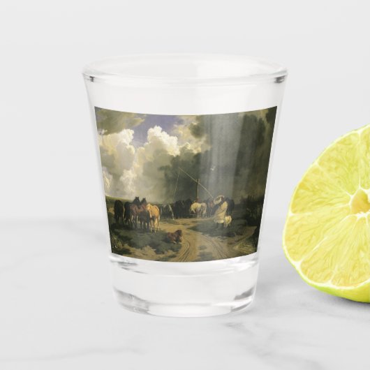 暴風雨のウマ科の馬 ショットグラス (正面)