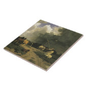 暴風雨のウマ科の馬 タイル (側面)