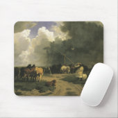 暴風雨のウマ科の馬 マウスパッド (マウス)
