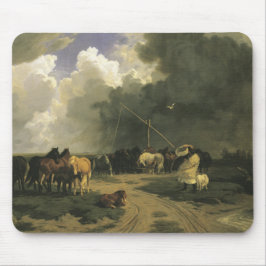 暴風雨のウマ科の馬 マウスパッド