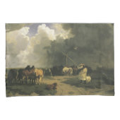 暴風雨のウマ科の馬 枕カバー (正面右)