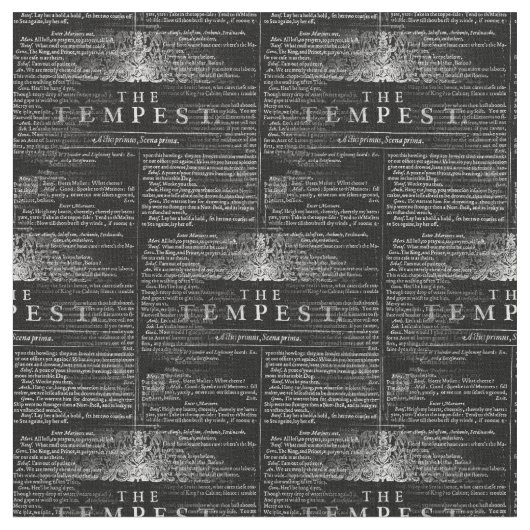 暴風雨のシェークスピア戯曲の生地 ファブリック (クローズアップ)