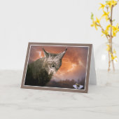 暴風雨の中のリンクス照明 カード (黄色い花)