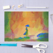 暴風雨の中の女性 薄葉紙 (クラフト)