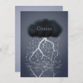 暴風雨サンダークラウド&稲妻 パーソナライズされた ノートカード (正面/裏面)