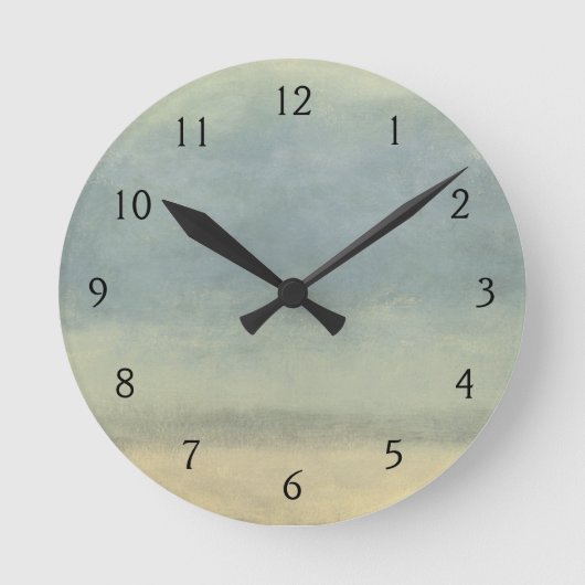 曇た空との抽象的な景色 ラウンド壁時計 (正面)