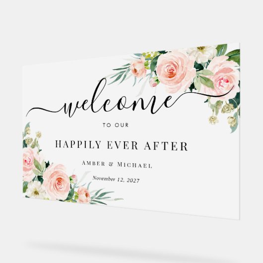 曇ったアクリル結婚の看板の後で幸せに アクリルサイン (傾斜)