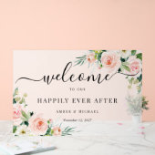 曇ったアクリル結婚の看板の後で幸せに アクリルサイン (ウェディング)