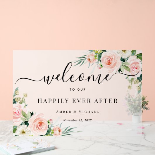 曇ったアクリル結婚の看板の後で幸せに アクリルサイン (ウェディング)