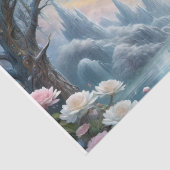 曇ったエレガンスデコップブルーの優雅な孔雀 薄葉紙 (詳細)