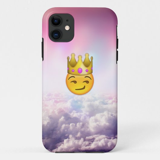 曇った嘲笑の王冠のEmojiのiPhoneの場合 Case-Mate iPhoneケース (裏面)
