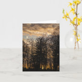 曇った夕日 カード (黄色い花)