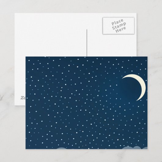 曇った夜空 ポストカード (正面/裏面)