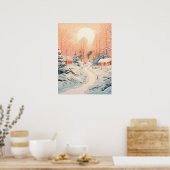 曇った夢：冬の風景を魅了 ポスター (キッチン)