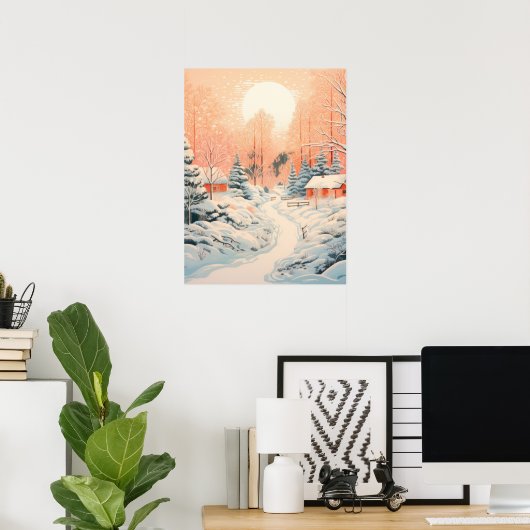 曇った夢：冬の風景を魅了 ポスター (ホームオフィス)