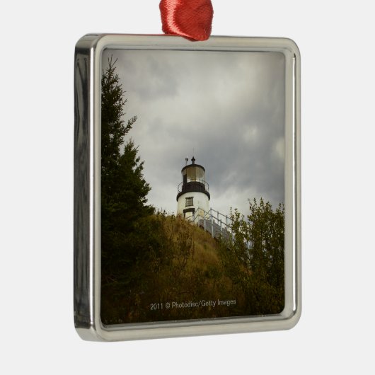 曇った日のフクロウのヘッド灯台 メタルオーナメント (右)