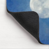 曇った月の絵画 マウスパッド (コーナー)