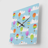 曇った正気でない空の熱気のブランデーグラス スクエア壁時計 (傾斜)