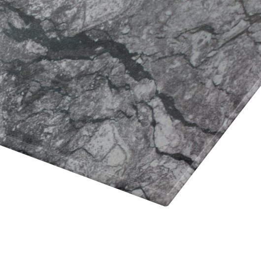 曇った石板の黒は大理石の石造りの終わりを縞にしました カッティングボード (角)