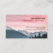 曇った空の下に雪が積もった山々 名刺 (裏面)