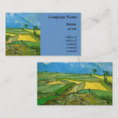 曇った空の下のオーバーの小麦畑 名刺 (正面/裏面)