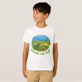 曇った空の下のオーヴェルの麦畑　ゴッホ Tシャツ (正面フル)