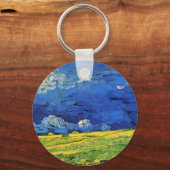 曇った空の下の小麦畑ビンセント・ヴァン・ゴッホ キーホルダー (正面)