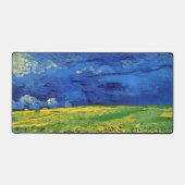 曇った空の下の小麦畑ビンセント・ヴァン・ゴッホ デスクマット (正面)