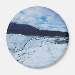 曇った空の下の氷山氷河の風景 マグネット