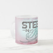 曇らされたガラスのマグ鋼鉄Nのかかと フロストグラスマグカップ (正面左)