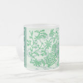 曇らされたガラスのマグ-インディアンの緑 フロストグラスマグカップ (正面左)