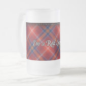 曇らされたガラスステイン-私はLichtie赤いファンです! - フロストグラスビールジョッキ (正面左)