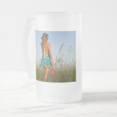 曇らされたガラス フロストグラスビールジョッキ (正面左)