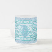 曇らされたガラスMag -インドの青 フロストグラスマグカップ (正面左)