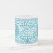 曇らされたガラスMag -インドの青 フロストグラスマグカップ (中央)