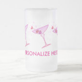 曇らされたジョッキ、マグ-ピンクのマルティーニ フロストグラスビールジョッキ (中央)