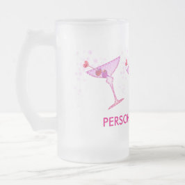 曇らされたジョッキ、マグ-ピンクのマルティーニ フロストグラスビールジョッキ