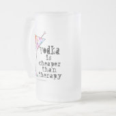 曇らされたステイン-ウォッカはセラピーより安いです フロストグラスビールジョッキ (正面左)