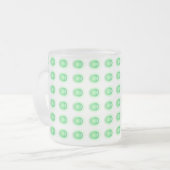 曇らされたマグの緑Leds フロストグラスマグカップ (正面左)