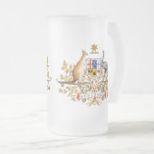 曇らされたマグオーストラリアの紋章付き外衣 フロストグラスビールジョッキ (正面右)